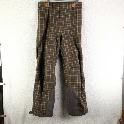 Pantalones de esquí de snowboard Helly Hansen para hombre medianos marrón amarillo a cuadros impermeables ventilaciones Foto 1 de 4