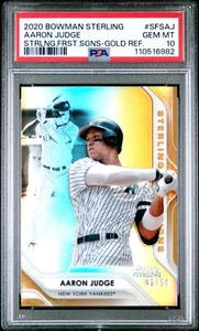 2020 Bowman Sterling • Aaron Judge • First Signs Gold Refractor #40/50 • PSA 10 - Picture 1 of 2