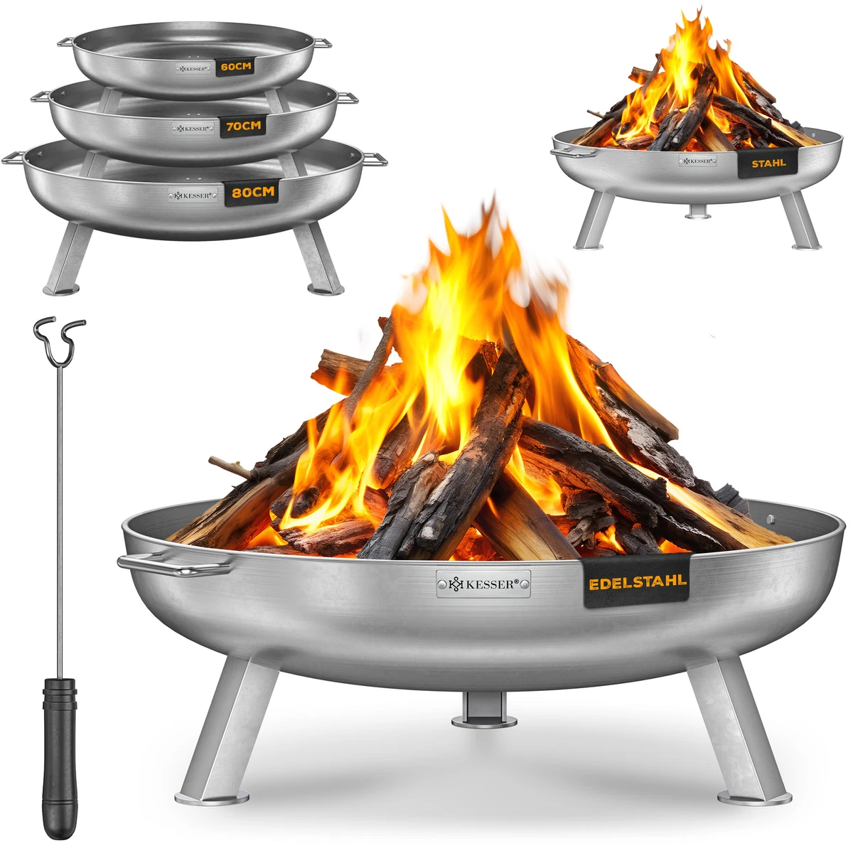 US Stove Feuerstelle Aus Edelstahl 53,3 Cm – Rauchfreies Verbrennungssystem, Für Garten, Terrasse & Camping