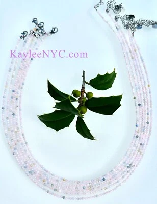 Venta al por mayor Lote 6 Piezas Collares Morganita Natural 2mm Cristal Energía Curativa Foto 1 de 4
