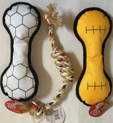 3 Pc Doggy Rope Toys and Doggy Plush toy for Small Medium Dog Chew Toys New - Image 1 of 2