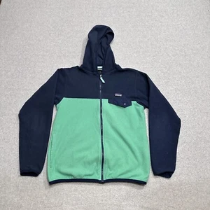 Patagonia Boys Kids Blue Micro DSnap-T Fleece Full Zip Jacket Size L (12)Stretch - Picture 1 of 14