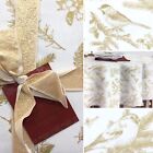 Envogue Christmas Gold Bird Pinecone Tablecloth Berry Branch Holiday 70" Round