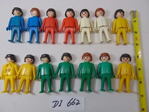 Lot of 14 Playmobil Geobra Figure People Boys Men Yellow Blue Green Red white - Picture 1 of 5