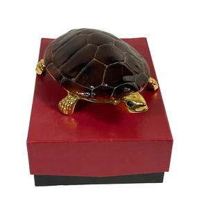 Hans Turnwald Signature Collection Vintage 24K vergoldet Schildkröte Schmuckschatulle - Bild 1 von 10