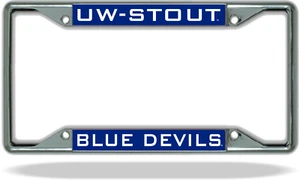 UW Stout BLUE DEVILS License Plate Frame - Picture 1 of 1