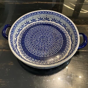 Polish Pottery MANUFAKTURA W BOLESTAWCU HAND MADE - 9" BAKER Retired Pattern - Picture 1 of 5