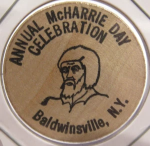 Vintage McHarrie Day Celebration Baldwinsville, NY Holz Nickel New York Medaille - Bild 1 von 2