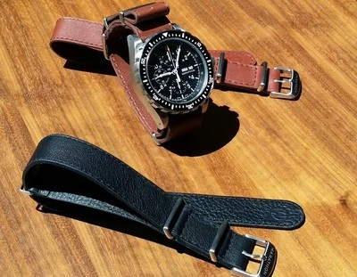 Marathon 22mm leather DEFSTAN strap band, Tan Smooth Aniline Top-grade NEW - Image 1 of 3