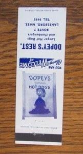 DOPEY SCHNEEWITTCHEN FIGUR STREICHHOLZHEFTCHENHÜLLE: LANESBORO, MASSACHUSETTS STREICHHOLZHÜLLE - Bild 1 von 1