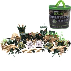 KIDS ARMY 100pz SET GIOCATTOLO COMBATTIMENTO FORZA SOLDATO RAGAZZI SOLDATO GIOCO DI RUOLO - Foto 1 di 4