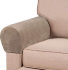 Thick Velvet Stretch Armrest Covers For Chairs And Sofas Armchair 2 Taupe
