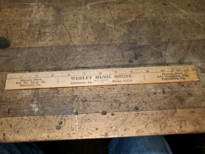 Antique WERLEY Nazareth Allentown Palmerton Advertising Ruler Victor Orthophonic - Picture 1 of 6