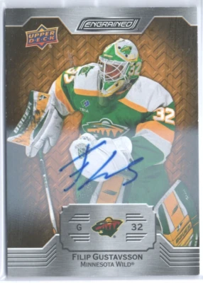 2023-24 Upper Deck Engrained Hockey Filip Gustavsson Autograph #60 - Image 1 of 2