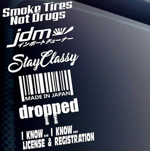 JDM CIVIC 6 PACK CAR STICKER DECAL LOT TUNER  LOW TYPE R BUILT BOOST RACING B18 - Picture 1 of 2