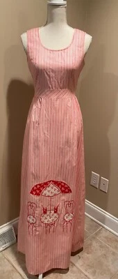 Vintage Pink Swirl Wrap Dress Concept 80s White Stripe Bistro Garden Party - Image 1 of 4
