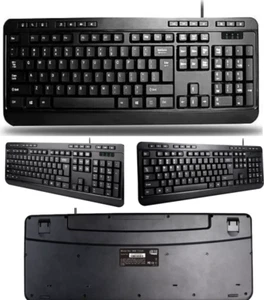 Adesso Spill-Resistant Multimedia Desktop Keyboard (USB) (AKB132UB) good - Picture 1 of 1