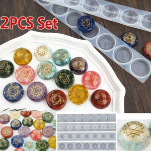 2Pcs 7 Chakras Orgone Pendant Resin Casting Mold Orgonite Energy Resin Mold Kit - Picture 1 of 12