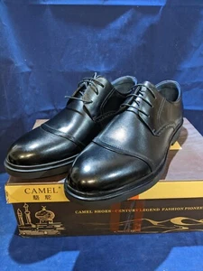CAMEL CROWN Men's Black Dress Shoes Oxfords Classic Wingtip Size 8.5 - Picture 1 of 10