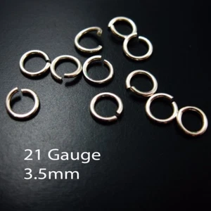 Anillos de salto abiertos de plata esterlina sólida calibre 21 3,5 mm (50 piezas) hallazgos de plata - Imagen 1 de 1