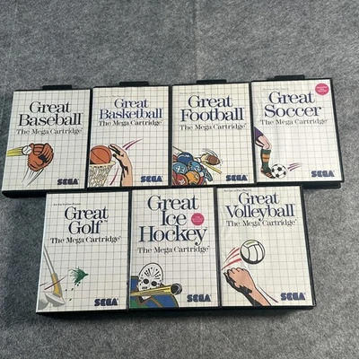 Vintage Sega Master System Sports Games Lot Complete CIB Tested 1980s Series - Image 1 of 4
