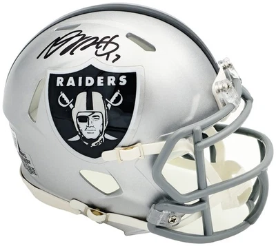SALE! Davante Adams Auto Las Vegas Raiders Silver Speed Mini Helmet Beckett Wit - Image 1 of 4