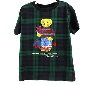 Polo Ralph Lauren Boys Size 6 Plaid Polo Bear T-Shirt Christmas Gift Graphic Top - Picture 1 of 7
