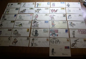 1972-1973 PRINCE Hand painted First  Day Covers (FDC) Collection of 31 - Picture 1 of 10