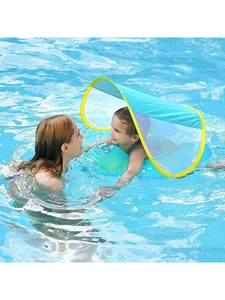 Baby Swim Float Inflatable Infant Pool Floating Ring W/ Sun Protection Removable - Picture 1 of 10