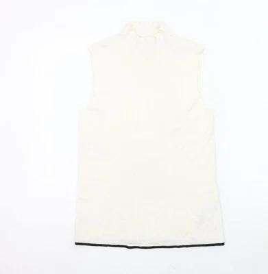 Marks and Spencer Women’s Ivory Mock Neck Sleeveless Tank Top Size 14 — 第 1/4 张图片