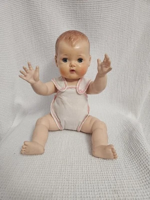Vintage 1950s American Character Tiny Tears  Vinyl Baby Doll 15" Original Outfit - Image 1 of 4