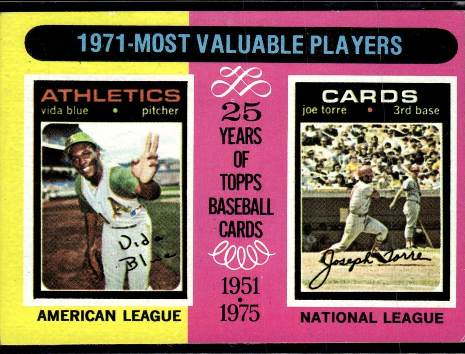 Topps #209 1971 MVPs (Vida Blue/Joe Torre) Foto 1 de 1