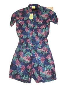 Zesties Male romper Tropical Leaves print Size Large NWT - Picture 1 of 12