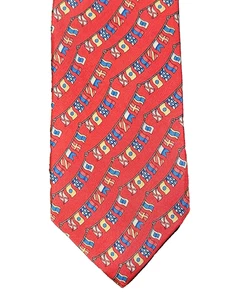 Vineyard Vines Vintage Tie Nautical Flags Salmon Pink EUC - Picture 1 of 3