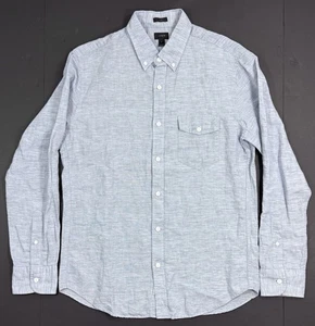 J Crew Herren Baird McNutt irisches Leinenmischung Hemd Gr. Medium Langarm blau - Bild 1 von 13