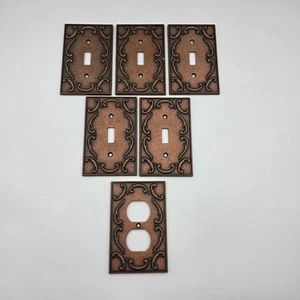 Menge 6 LHMC Französisch Spitze Kupfer Lichtschalter Platte Steckdose Abdeckungen 2003 Metall - Bild 1 von 6