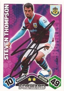 STEVEN THOMPSON SIGNED BURNLEY 2009/2010 MATCH ATTAX TRADING CARD+COA - Picture 1 of 1