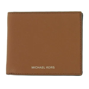 Michael Kors Andy L-Fold Men's Bi-Fold Wallet 2-Fold (One Size, Tan/Black) $98 - Picture 1 of 4