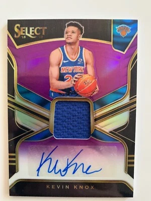 2018-19 NBA Select Purple Rookie Patch Auto Kevin Knox /99 New York Knicks - Image 1 of 4