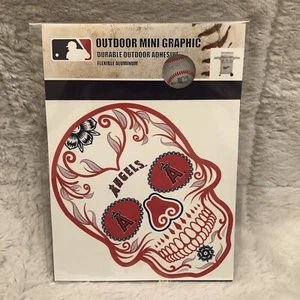 Los Angeles Angels Anaheim Dio De Los Muerte Sugar Skull Outdoor Graphic Sticker - Picture 1 of 4