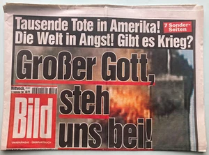 BILD Zeitung 12.09.2001 Original Speicherfund Geburtstag nine eleven - Bild 1 von 4