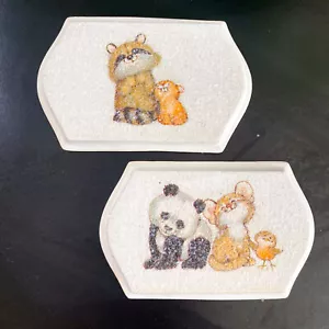 Targhe artistiche da parete da appendere vintage animali carini panda procione decorazione cameretta bambini - Foto 1 di 7