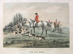 1857 Antique Print; Alken's Sporting Sketches - The Fox Hunt, The Meet - Picture 1 of 3