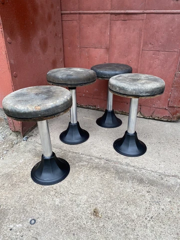 4 Antique Ice Cream Parlor Stools Bar Chairs Soda Fountain Cast Iron Industrial Cover
