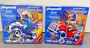 New Playmobil CIty Action Pull-Back Motor Set: Police & Fire Rescue - Picture 1 of 3