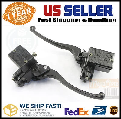 Hydraulic Brake & Clutch Master Cylinder Honda Yamaha Suzuki Kawasaki Full Black - Image 1 of 4