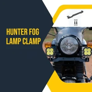 "FOG LIGHT MOUNT, BLACK" FIT FOR ROYAL ENFIELD HUNTER 350 - Picture 1 of 4