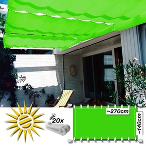 Seilspannmarkise apfelgrün ca 270x140 cm Pergola Komplett Set mit 20 Laufhaken - Bild 1 von 12