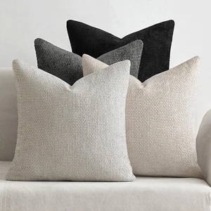 Pack of 4 Couch Throw Pillow Covers 18X18 Inch Neutral Cream/Grey Soft Decorativ - Picture 1 of 12