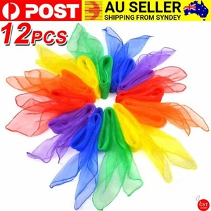 12pcs Juggling Silk Dance Magic Tricks Dancing Performance Props Chiffon Scarves - Picture 1 of 12